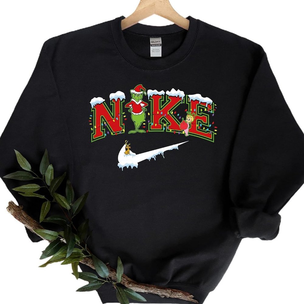 The Funny Nike Merry Christmas Snow Crewneck Sweatshirt